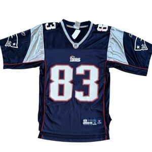 REEBOK WES WELKER #83 NEW ENGLAND PATRIOTS AUTHENTIC OFFICIAL JERSEY SZ SMALL